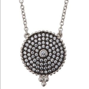Freida Rothman Pave Disc Pendant Necklace